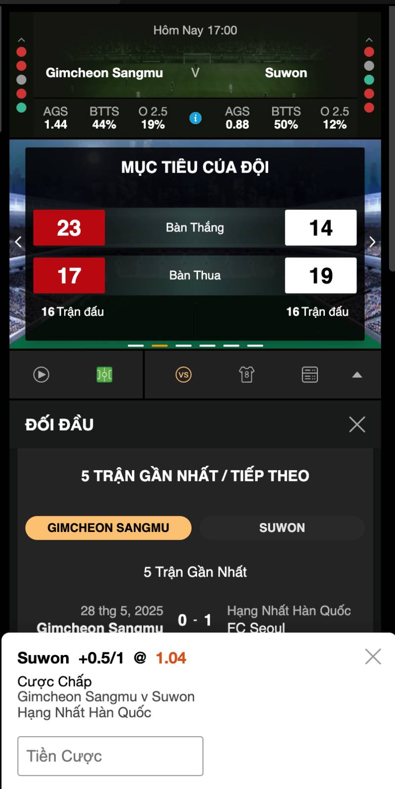 Lựa chọn trận đấu và thời điểm đặt cược khôn ngoan